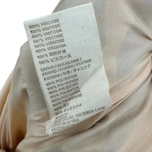 Anthropologie Let Me Be Maxi Dress Palm Printed One Shoulder Cream Black Size MP - Picture 13 of 14